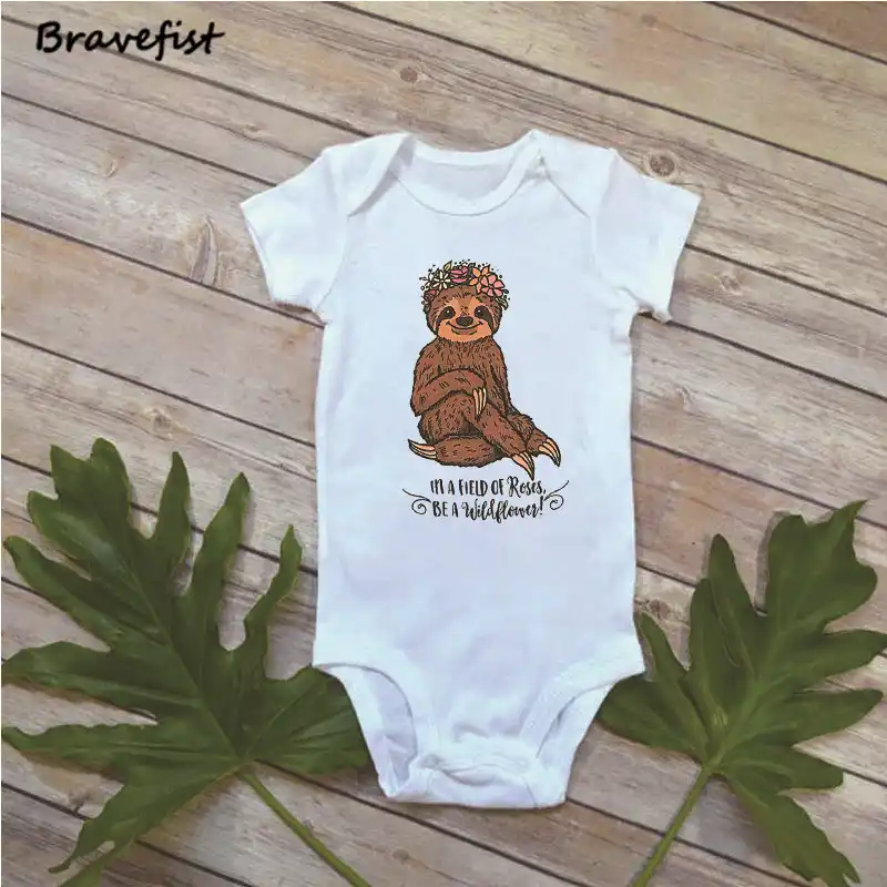 QQIAEJIA Just A Girl Who Loves Sloths Newborn Baby Funny Short Sleeve Cotton Bodysuits Outfits 193