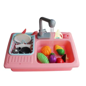 

Kitchen Electric Children Sink Pretend Play Set Circulation Pool Educational Toys for Baby Kids Toys Kit Wholesale