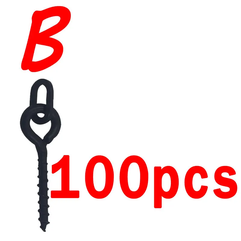 Bimoo снасти для ловли карпа Boilie Peg с кольцом Европейский рыболовный шуруп для приманки клемма принадлежности - Цвет: model B 100pcs