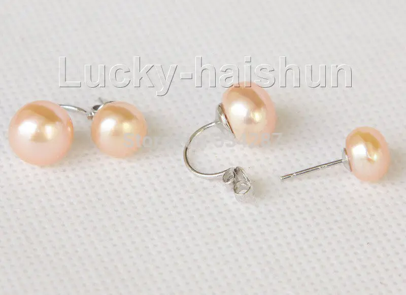 

stylish twinborn 10mm pink freshwater pearls Earrings