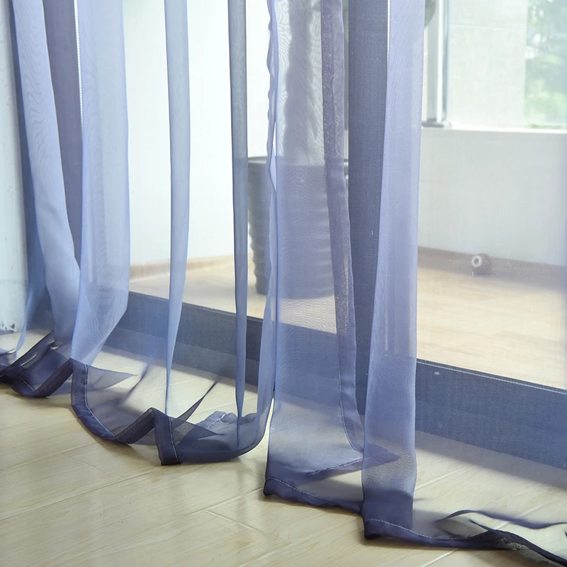 Gradient Color Window Curtains For Living Room Bedroom Rainbow Sheer Tulle Curtains And Blackout Curtains For Window Shading 