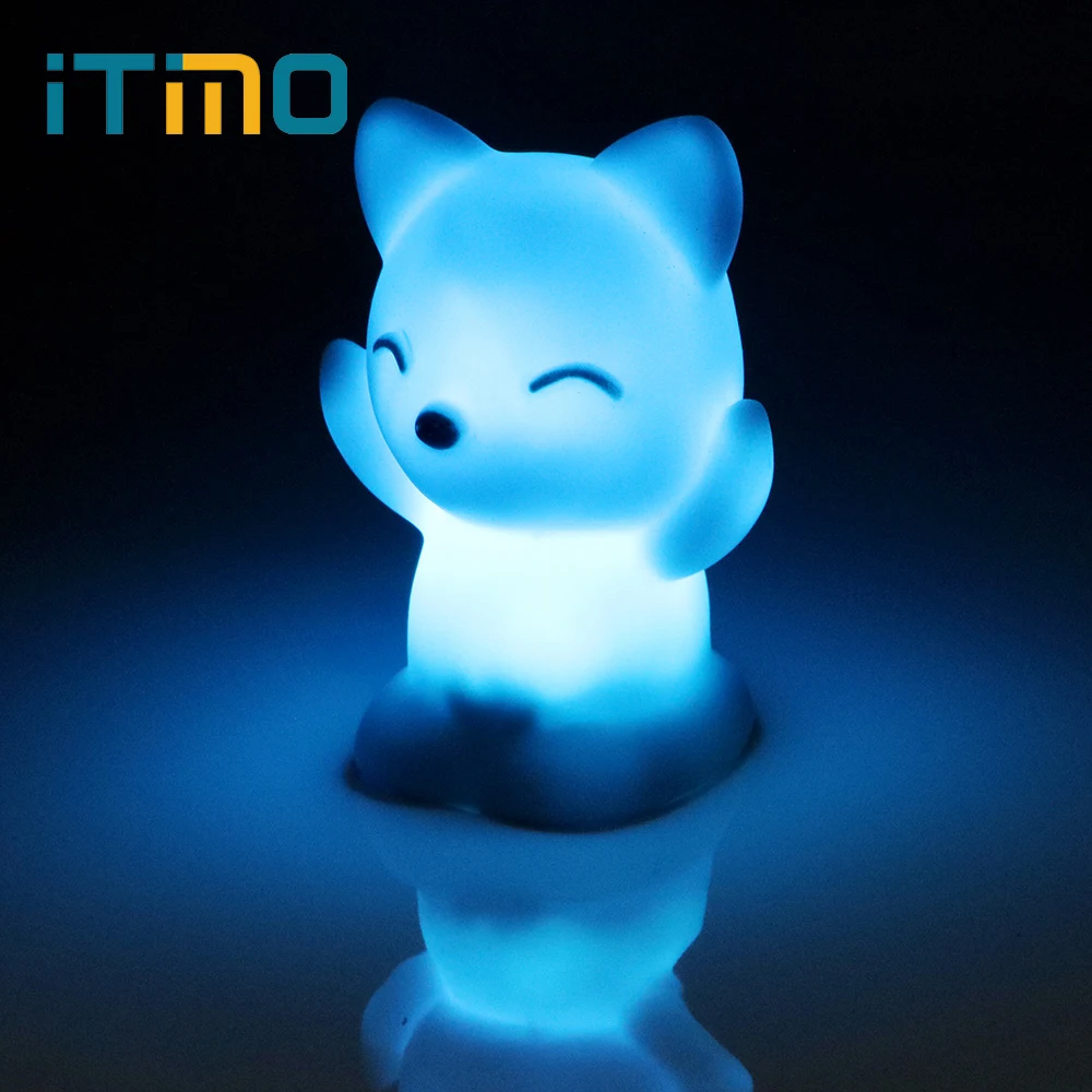 

ITimo LED Night Light 7 Colors Changing Great Gift For Children Fox Shaped Bedroom Decoration Home Lighting Atmosphere Lamp