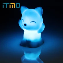 ITimo LED Night Light 7 Colors Changing Great Gift For Children Fox Shaped Bedroom Decoration Home Lighting Atmosphere Lamp