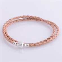 Хаки кожаные браслеты 925 стерлингового серебра ювелирные изделия