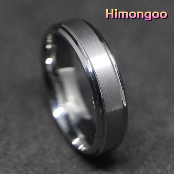 HIMONGOO 6 мм Серебряное мужское кольцо из карбида вольфрама обручальное провод