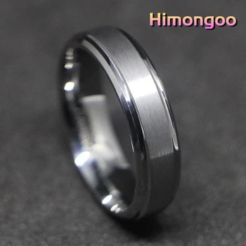 

HIMONGOO 6MM Sliver Men's Tungsten Carbide Ring Engagement Wedding Band Wire Brushed Scratch Proof