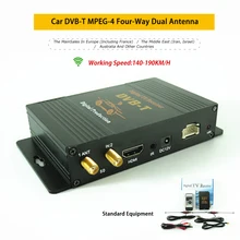 MPEG-4-190 км/ч/HD Автомобильный цифровой ТВ Тернер DVB-T 140 мобильный Авто цифровой ТВ приемник для Франции Израиль Австралия с USB HDMI