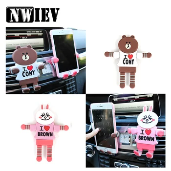 

NWIEV Car-styling Cartoon Foldable Phone holder For Ford Focus 2 3 Fiesta Mondeo MK2 Kuga Kia Rio Ceed Sportage 2017 Accessories