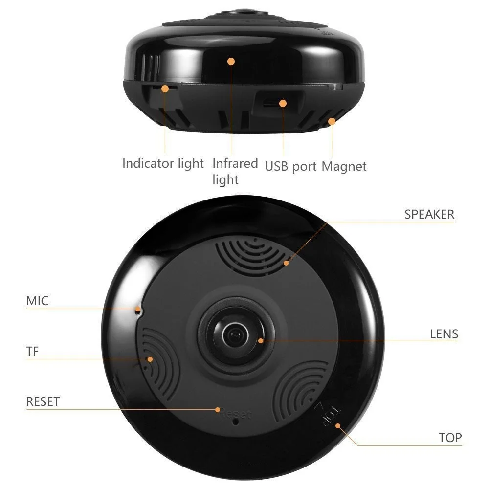 Камера видеонаблюдения рыбий глаз 960P 360 МП|cam cam|cam wificam ip wifi |