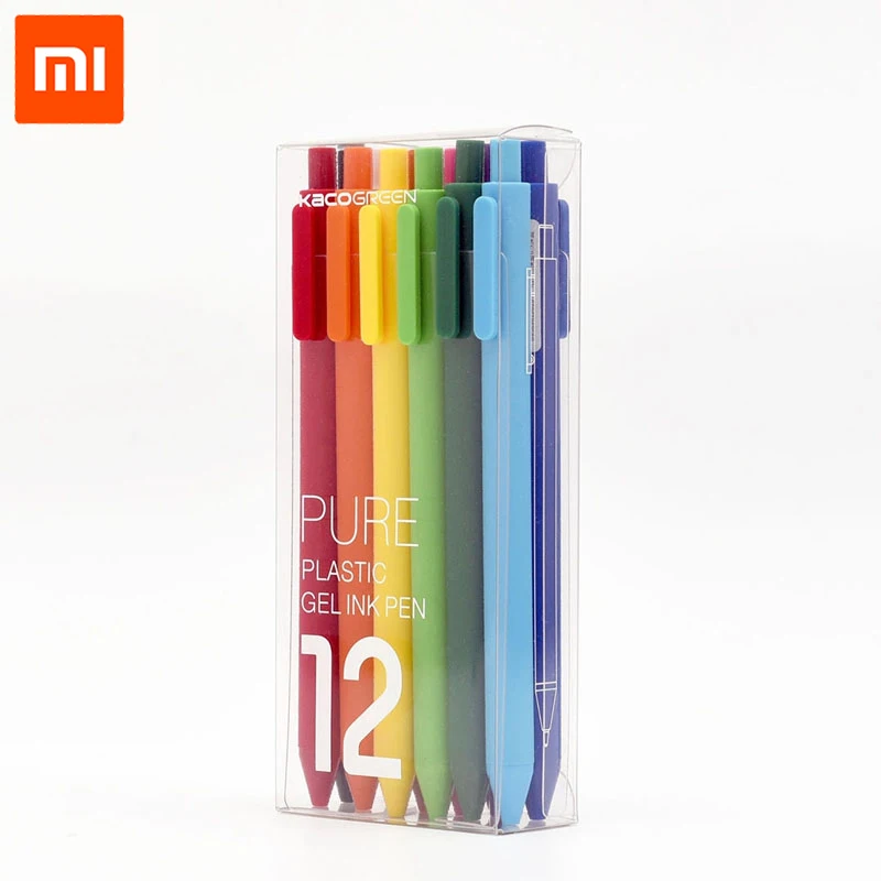 

100% Original Xiaomi Mijia KACO Colorful Sign Pen 12 Colors 0.5mm Refill ABS Plastic Write Length 400m from Ecological Chain