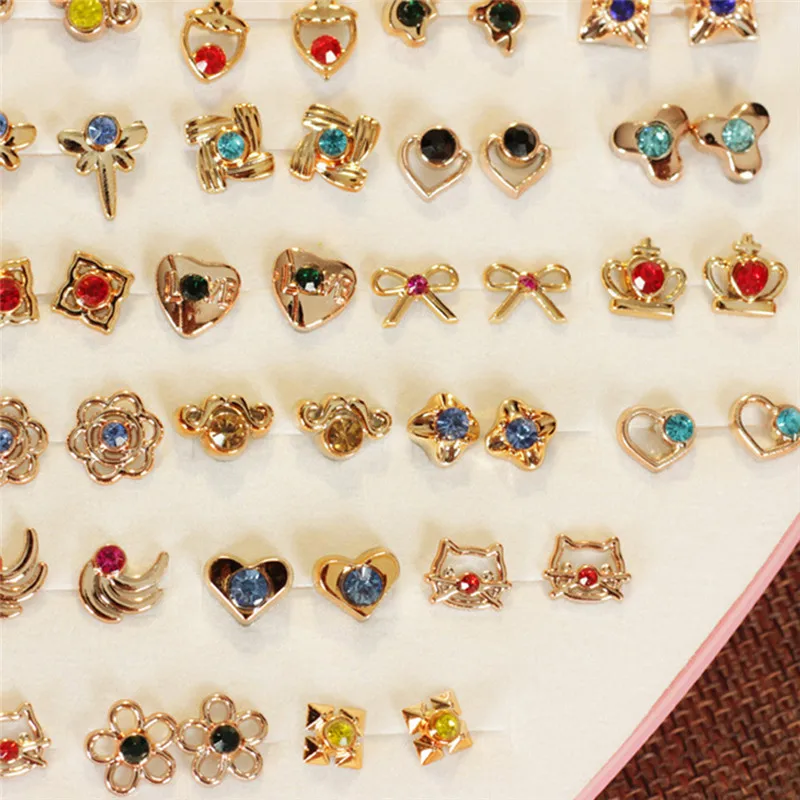 Для женщин 36 пар/лот Милые Акриловые маленькие серьги-гвоздики наборы для девочек модные украшения вечерние подарок на Рождество