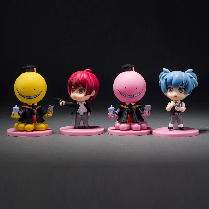 4Pcs/Lot Assassination Classroom Action Figure Korosensei Shiota Nagisa ... - 4Pcs Lot Assassination Classroom Action Figure Korosensei Shiota Nagisa Akabane Karuma Figure Toys PVC Collectible MoDel