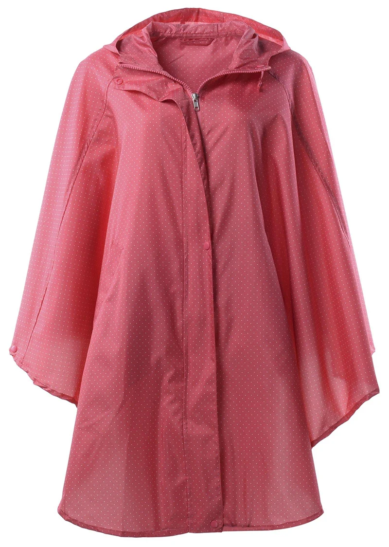 Raincoat Poncho Women's Stylish Pongee Waterproof Raincoat Rain poncho Trench Coat with Hood For Hiking and Biking
