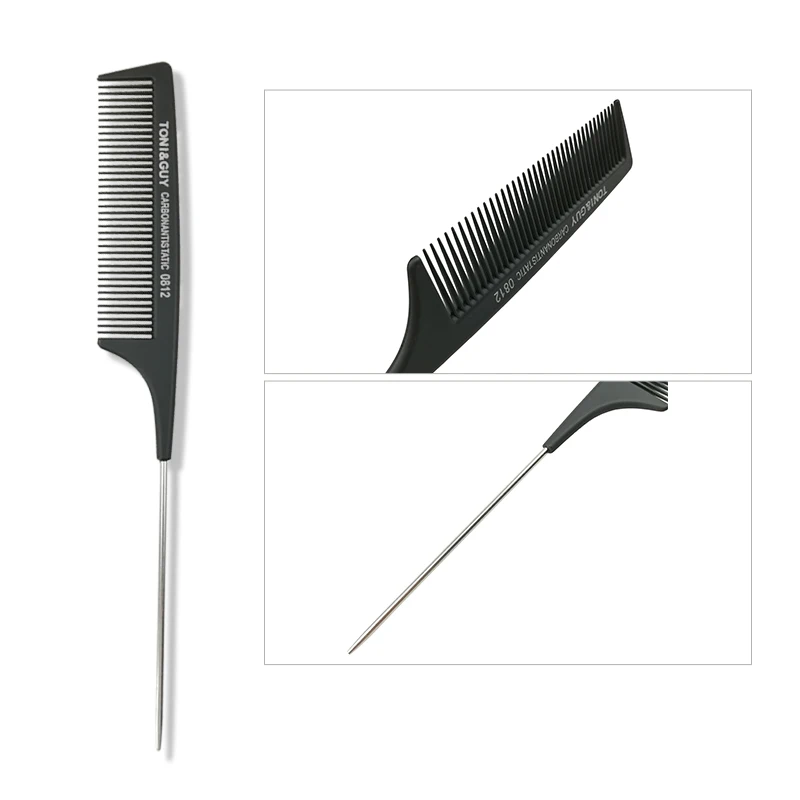 New Black Professional Salon Combs Set Stainless Steel Anti-static Carbon Heat Resistant Salon Hair Trimmer Brushes Styling Tool New Black Professional Salon Combs Set Stainless Steel Anti-static Carbon Heat Resistant Salon Hair Trimmer Brushes Styling Tool