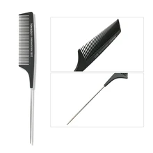 New Black Professional Salon Combs Set Stainless Steel Anti-static Carbon Heat Resistant Salon Hair Trimmer Brushes Styling Tool New Black Professional Salon Combs Set Stainless Steel Anti-static Carbon Heat Resistant Salon Hair Trimmer Brushes Styling Tool