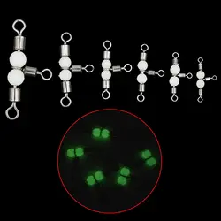 3 Way световой Вертлюги разъем шариковый Вертлюг оснастки твердые кольца прокатки поворотный сталь морские рыболовные крючки 10 шт./упак