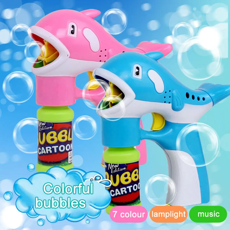 

Dolphin Automatic Flashing Bubble Music Blowing Machine Toy Colorful Soap Kid Bubbles Toys YJS Dropship