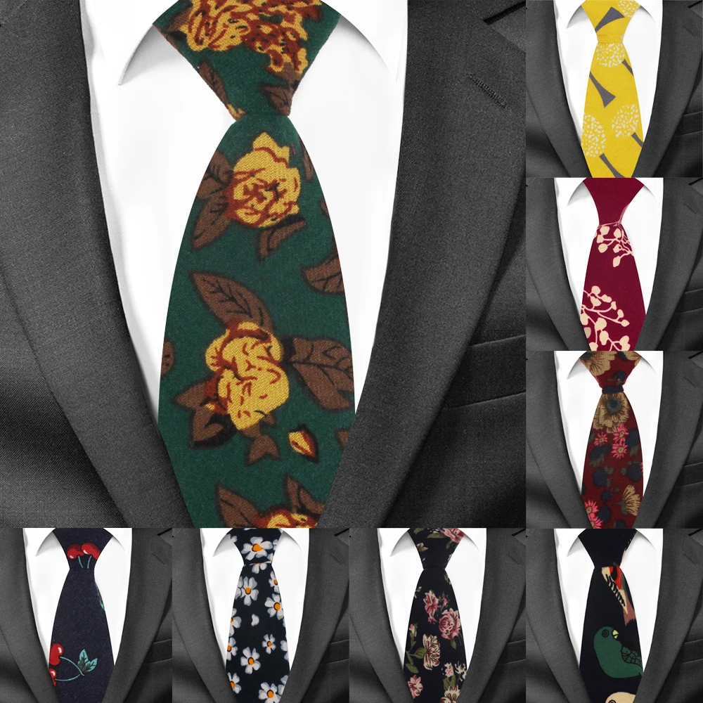 

Boy's Necktie Cotton Floral Neck Tie for Children Suits 6cm Print Ties Slim Girls Tie Gravatas