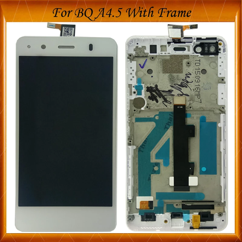 

100% Tested OK For BQ Aquaris A4.5 LCD Display+Touch Screen Assembly with frame Black White Color IN Stock