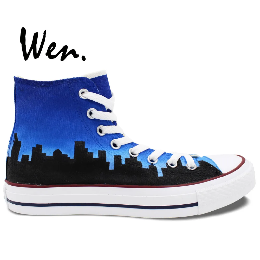 Wen Design Custom Hand Painted Shoes Chicago Flag City Wen Design Custom Hand Painted Shoes Chicago Flag City