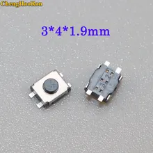 ChengHaoRan 100pcs Power Micro Button Switch 3X4X1.9mm Momentary Push Button Tactile Button Reset Button Switch 4Pin