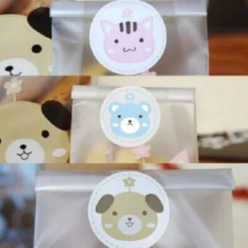 

120Pcs 2019 Hot Sale Cute Animals 3 Colors Handmade Cake Packaging Sealing Label Kraft Sticker Baking DIY Gift Stickers M1040