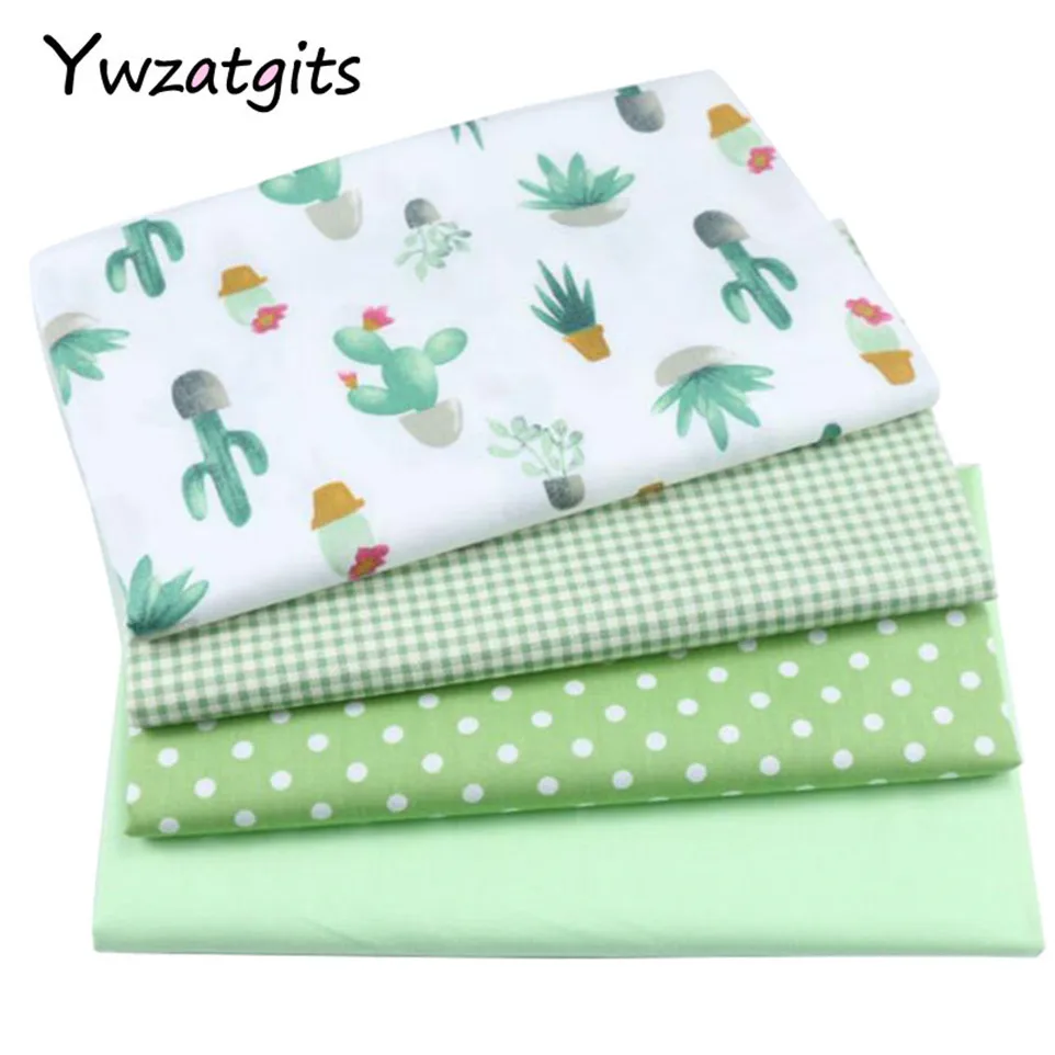 

ywzatgits 1meter/lot 100*160cm Cactus Twill Cotton Fabric Printed Patchwork DIY Child Sewing Fat Quarters Materials 026029107
