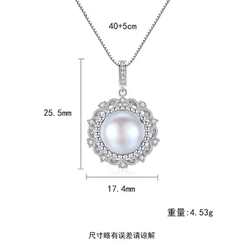 

New Korean S925 Pure Silver Pearl Necklace with 3A Zirconium Clavicle Necklace Pendant Pearls Jewelry Wholesale