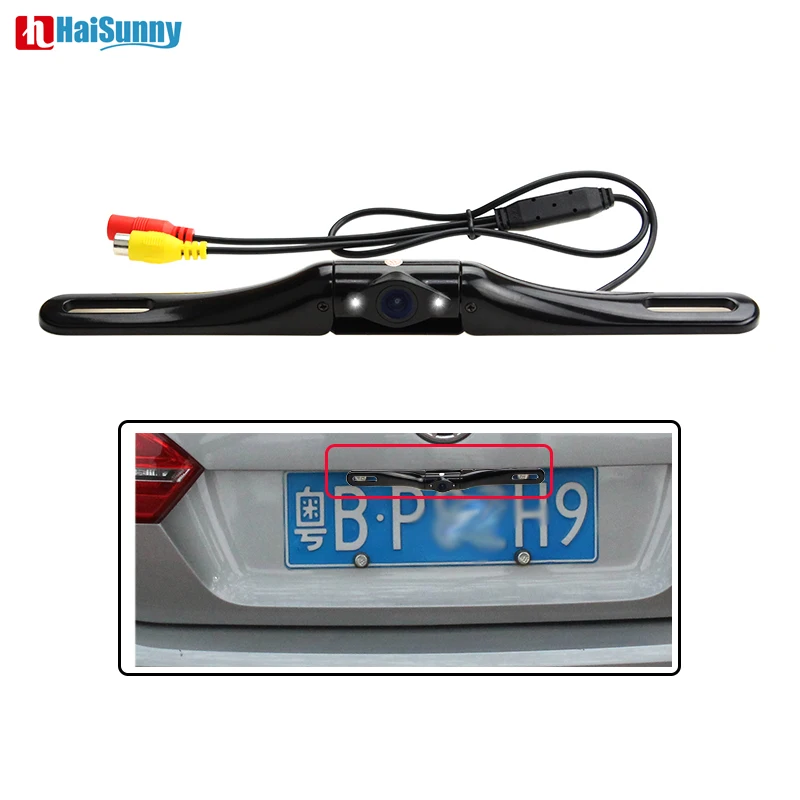 HaiSunny Car License Plate Frame Rear View Camera Car Parking Video