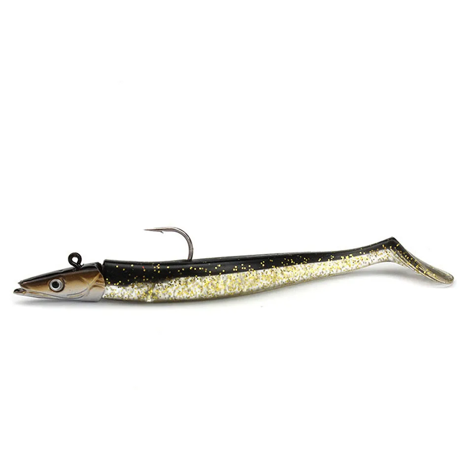 

1Pcs Lead Head Glow Bait 11cm 16g Artificial Bait Single Hook Swimbait Soft lure Fishing Lure hook hooks