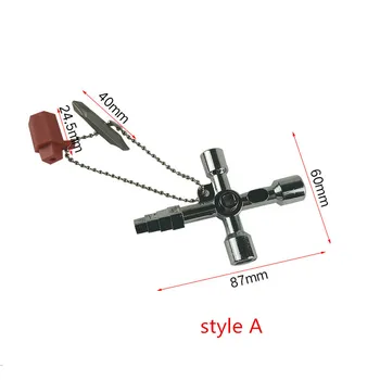 

universal Cross Key Wrench Multi-use four-in-one Inner Triangle Water Meter Valve key Hand Wrench hand tools