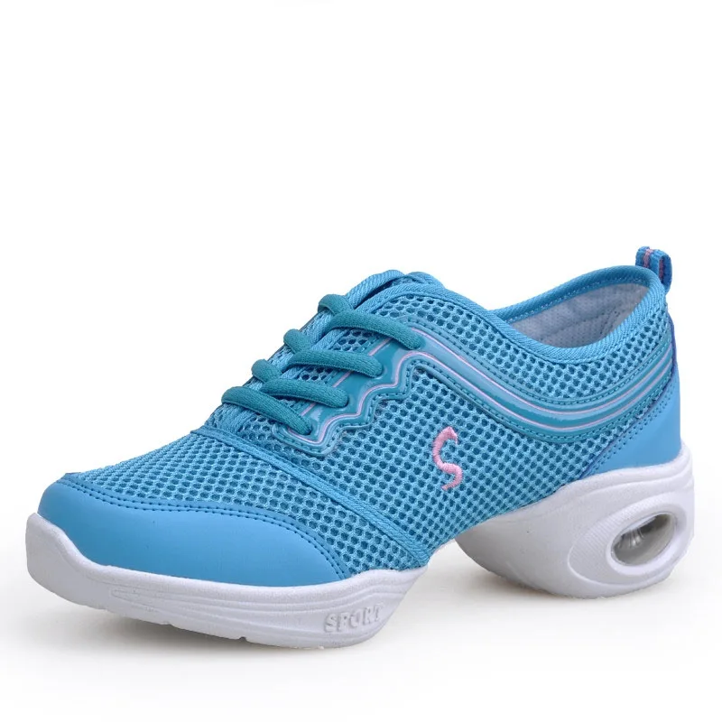Comemore/ женские кроссовки с мягкой подошвой; дышащая обувь для танцев; женская обувь для тренировок; женские современные танцевальные туфли для бальных танцев; джазовая спортивная обувь - Цвет: 313 Blue