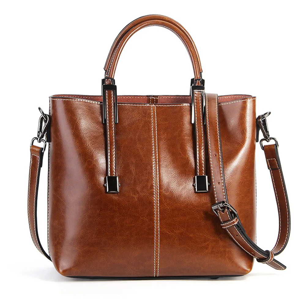 Zency элегантная женская сумка натуральная кожа коричневая сумка модная женская сумка через плечо сумка-мессенджер классический черный рюкзак - Цвет: Brown
