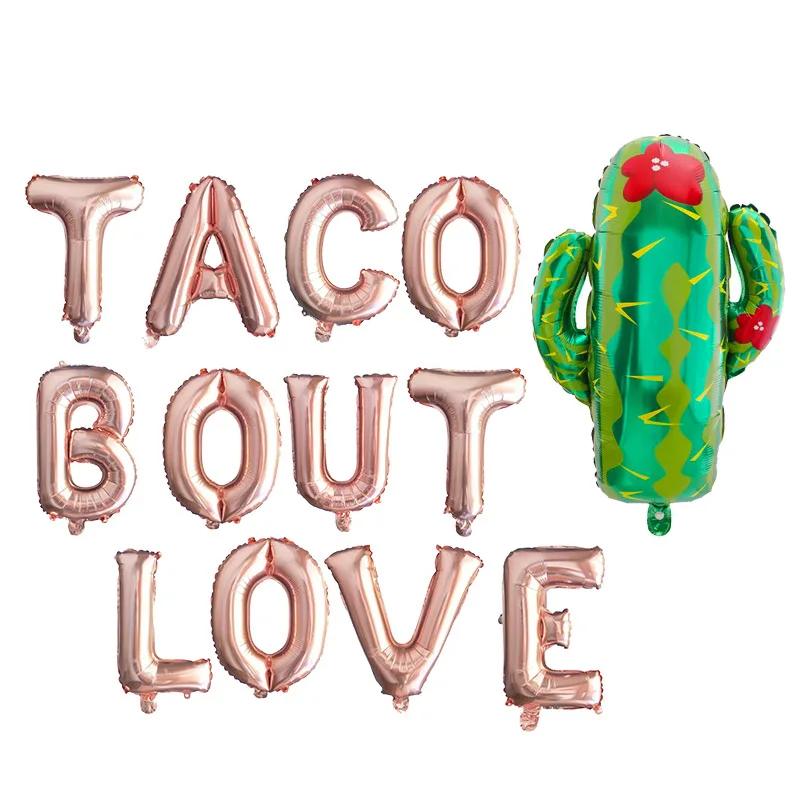 14 шт./партия 16 дюймов розовое золото TACO but A BABY Love фольга Воздушные шары фиеста тема, детский душ Детские вечерние украшения - Цвет: rose gold