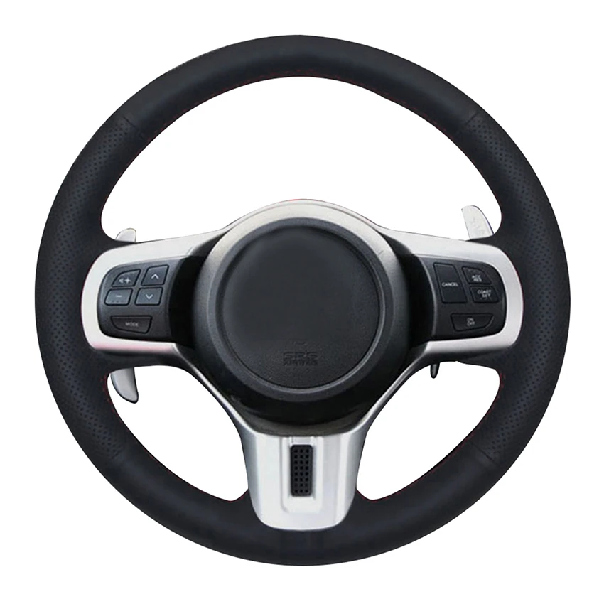 

Hand-stitched Black Genuine Leather Anti-slip Car Steering Wheel Cover for Mitsubishi Lancer 10 EVO Evolution