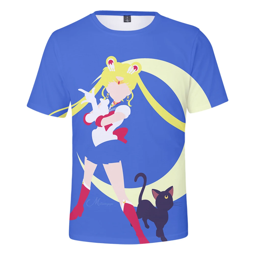 Rholycrown Sailor Moon 3D футболка Женская Мужская мода футболки с коротким рукавом летняя