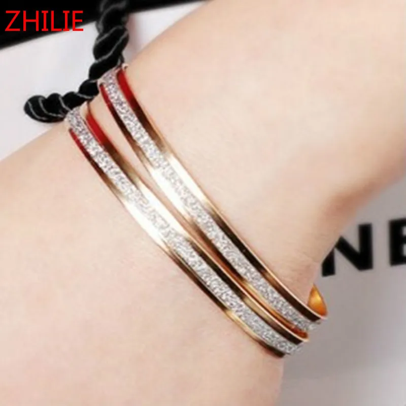 1PCS 2019 New Fashion Double Frosted Bangle Female Bracelet Free Shipping Christmas Gifts Women Bracelet