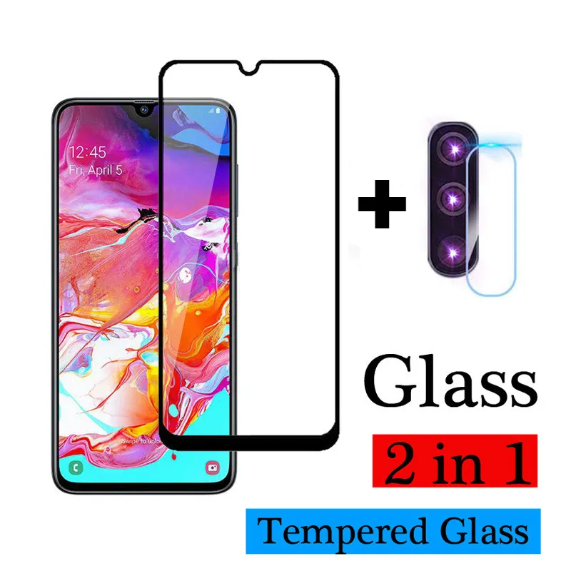 

2 in 1 Camera Glass Tempered Glass For Galaxy A70 A50 A40 A30 A20 Screen Protector For Samsung S10E J4 J6 A6 A7 A8 A9 Lens Film