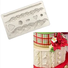 Помадка украшения торта свитер Ткань 3D текстура вязания печенья кружевной коврик рельефный коврик кайма форма для шоколадной мастики инструмент