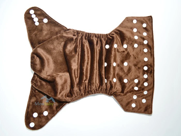 Coffee Colour AI2 Cloth Diaper Minkey Pocket Diaper With One 3-Layer Microfiber Insert FS10