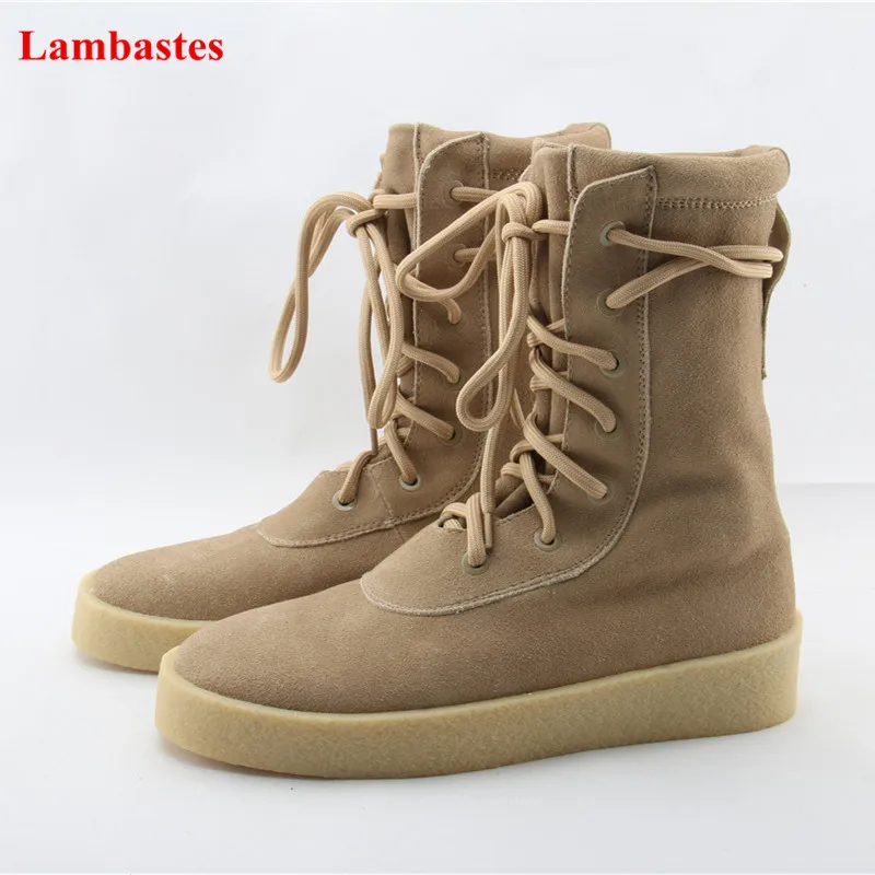 

2018 Grey Round Toe Lace Up Concise Military Boots Spring Autumn Flock Cross-tied Ankle Stivali Femminili Casual Platform Shoes