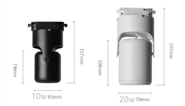 Затемнения УДАРА светодиодный Трековый светильник 10 w 20 W AC85-265V осветительная арматура прожектор потолочная Lightsfor магазин Молл выставка