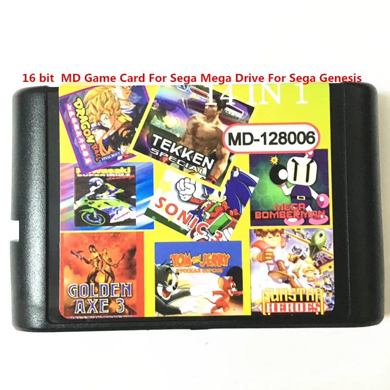 

The latest 14 in 1 Game Cartridge 16 bit  MD Game Card For Sega Mega Drive For Sega Genesis