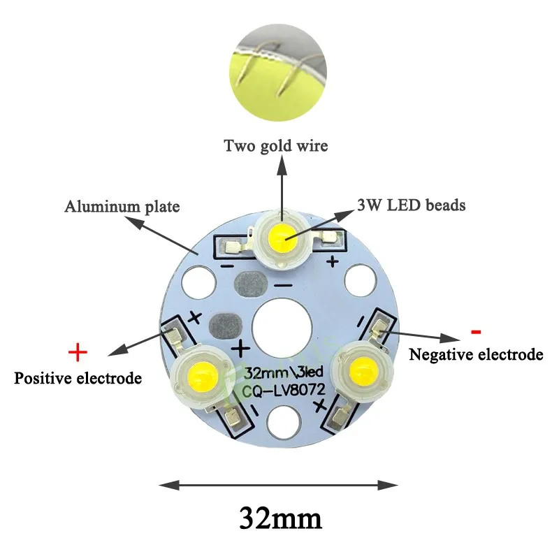 9 Вт высокое Мощность светодиодный чип 45mil led платы 780-840lm светодиодные бусы для DIY света светодиодные лампы источник с 32 мм base