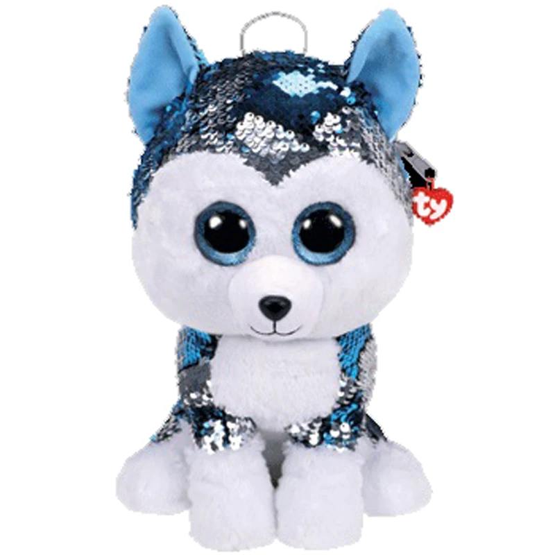 

Ty Gear Sequin Backpack Slush The Husky Dog Plush Toys 33cm Lar Size Original Tag