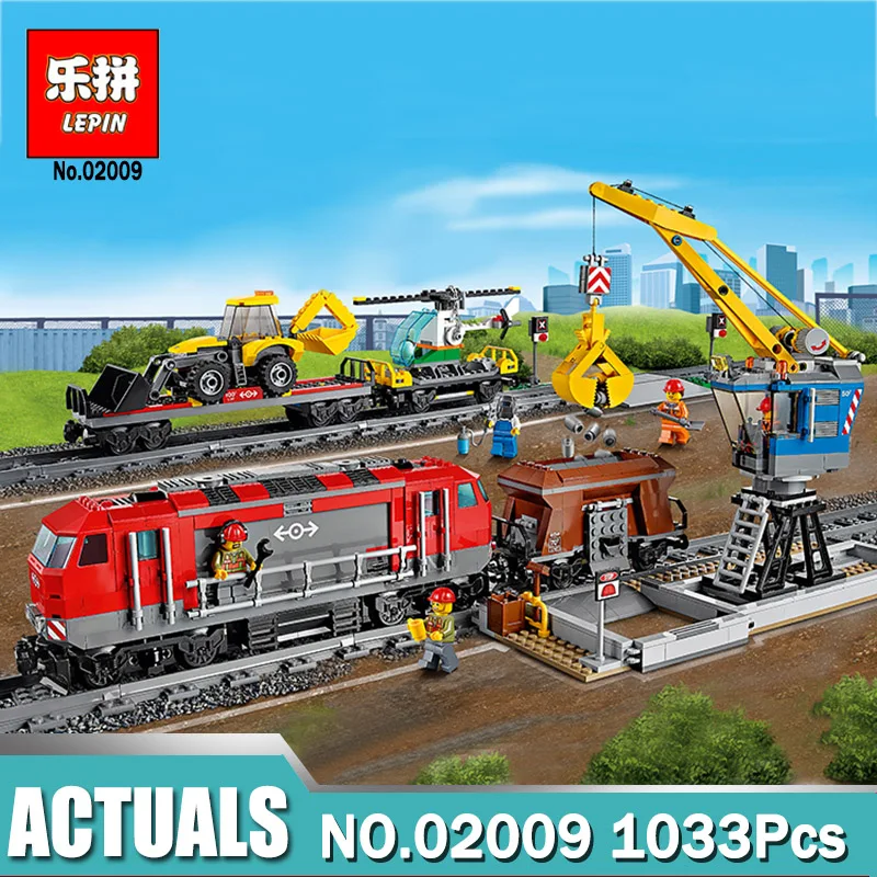 

Lepin 02009 1033 pcs Model building kits compatible with legoing city RC Heavy-haul Train Set 60098 Toy Building Block Toy