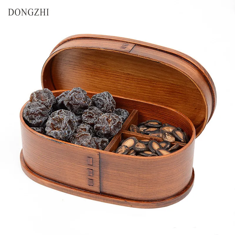

Orignal Wooden Lunch Box Food Storage Container Boxs Tableware For Drawing Room Nut Bowl Kitchen Eastern Style Bento Box LB016