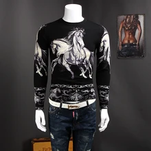 Мужская лошадь дизайн свитер 3D печать водолазка свитер узоры распродажа индивидуальные мужская повседневная одежда свитера Горячая Распродажа 510