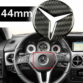 

44mm Carbon Fiber Wheel Center Logo Emblem Sticker Decoration For Mercedes Benz