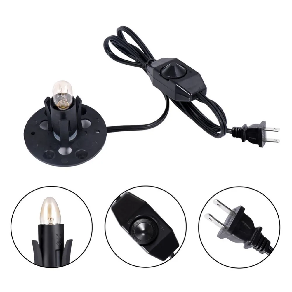 For Himalayan Salt Lamp Electric Power Dimmer Cable Cord Switch + 15W